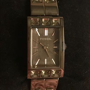 Ladies Silver Rhinestone Watch